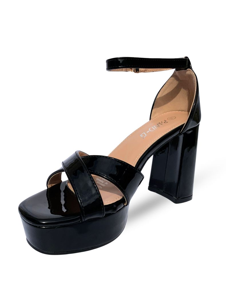 Sandalia Taco Alto Lena Negro Bella Moda-3