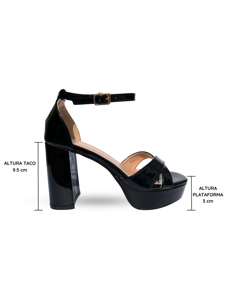 Sandalia Taco Alto Lena Negro Bella Moda-4