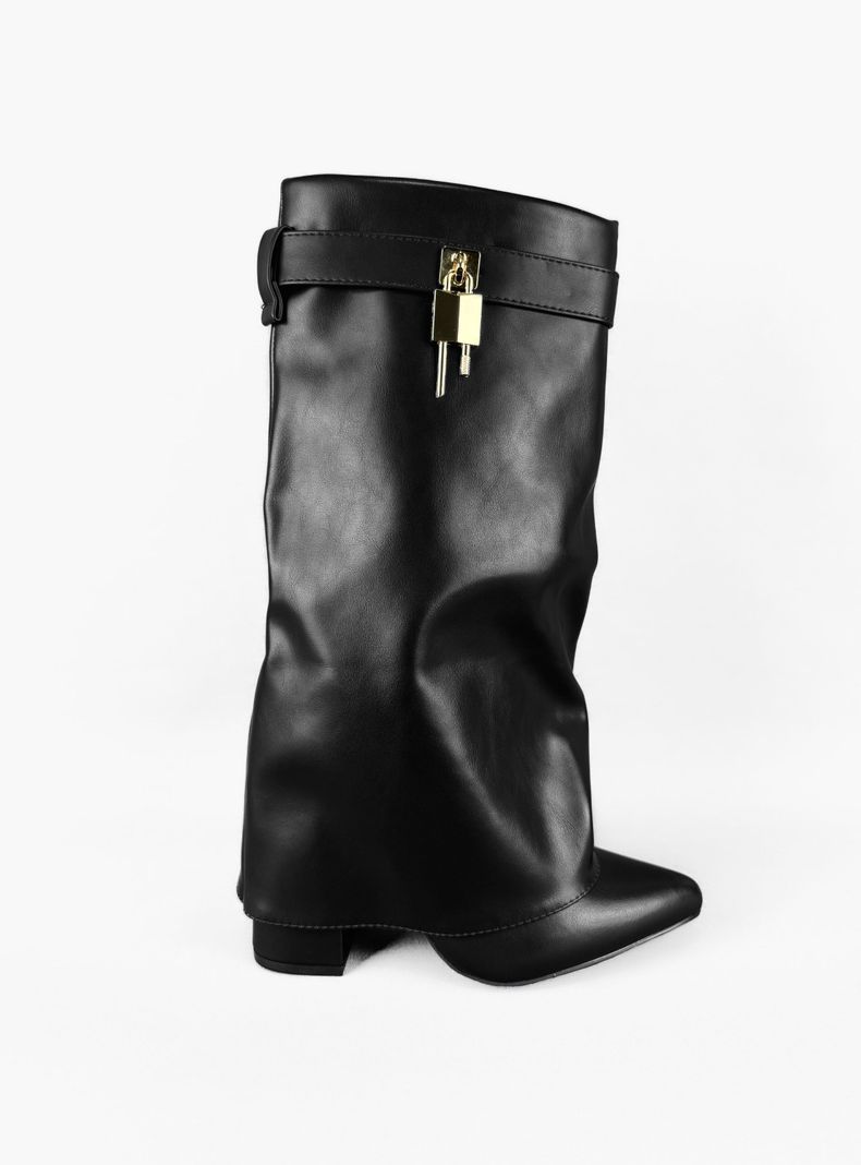BOTIN MUJER LISA CORTA NEGRO BELLA MODA