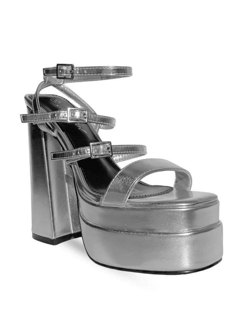 Sandalia Taco Alto Sasha Plateado-2