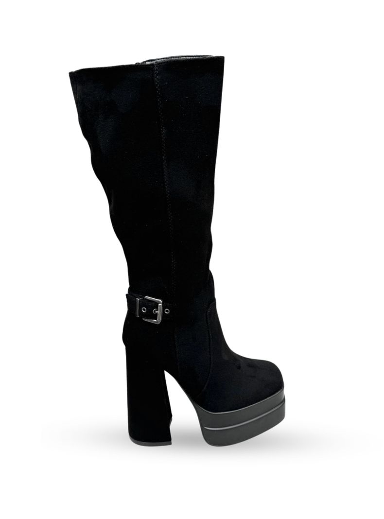BOTA GAMUZA MUJER DAILA NEGRO BELLA MODA-0
