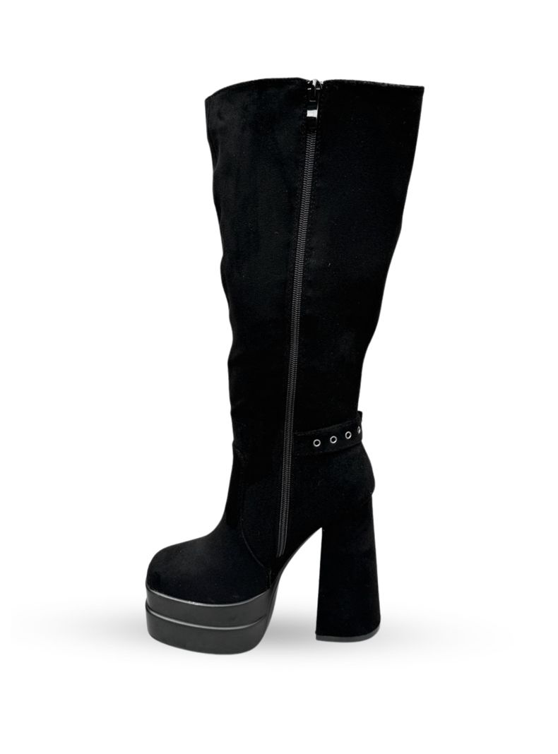BOTA GAMUZA MUJER DAILA NEGRO BELLA MODA-1