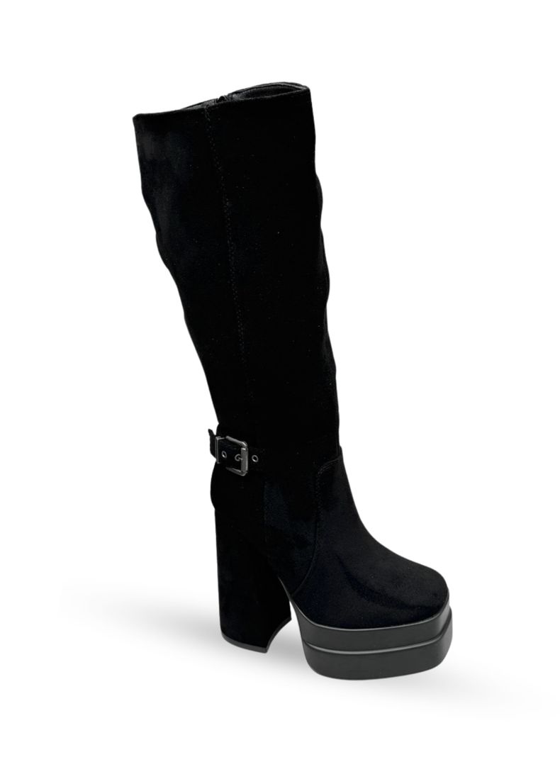 BOTA GAMUZA MUJER DAILA NEGRO BELLA MODA-2