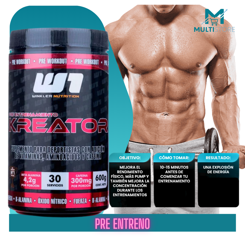Pre Entreno Kreator 600 Grs 30 Serv Winkler Blue Aggression Blue