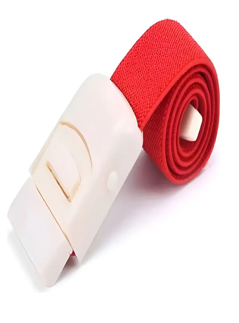 Torniquete Ligadura Elastico Hebilla Medicas Rojo 12 Unids