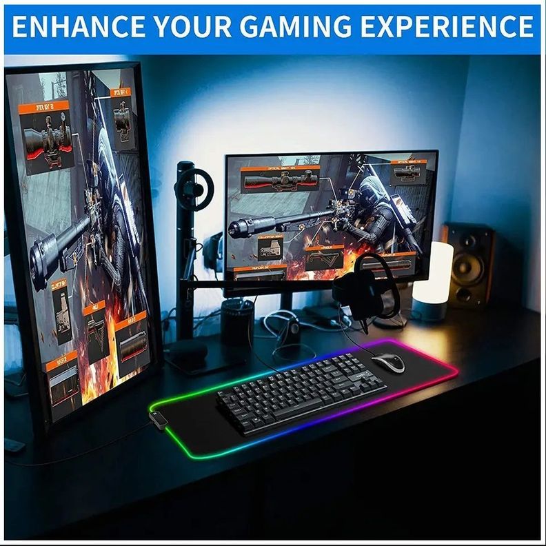 Mousepad Gamer Led RGB USB 80X30cm Negra-5