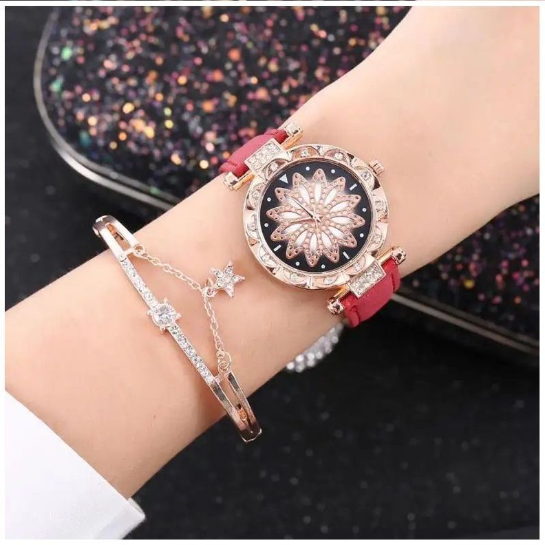 Set de lujo Exclusivo para Mujeres con Reloj Colgante Aros y Pulsera-3