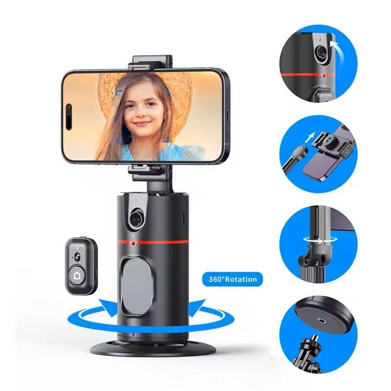 Trípode Seguimiento Facial Automático Control Remoto y Rotación 360°-1