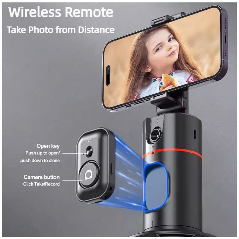 Trípode Seguimiento Facial Automático Control Remoto y Rotación 360°-4