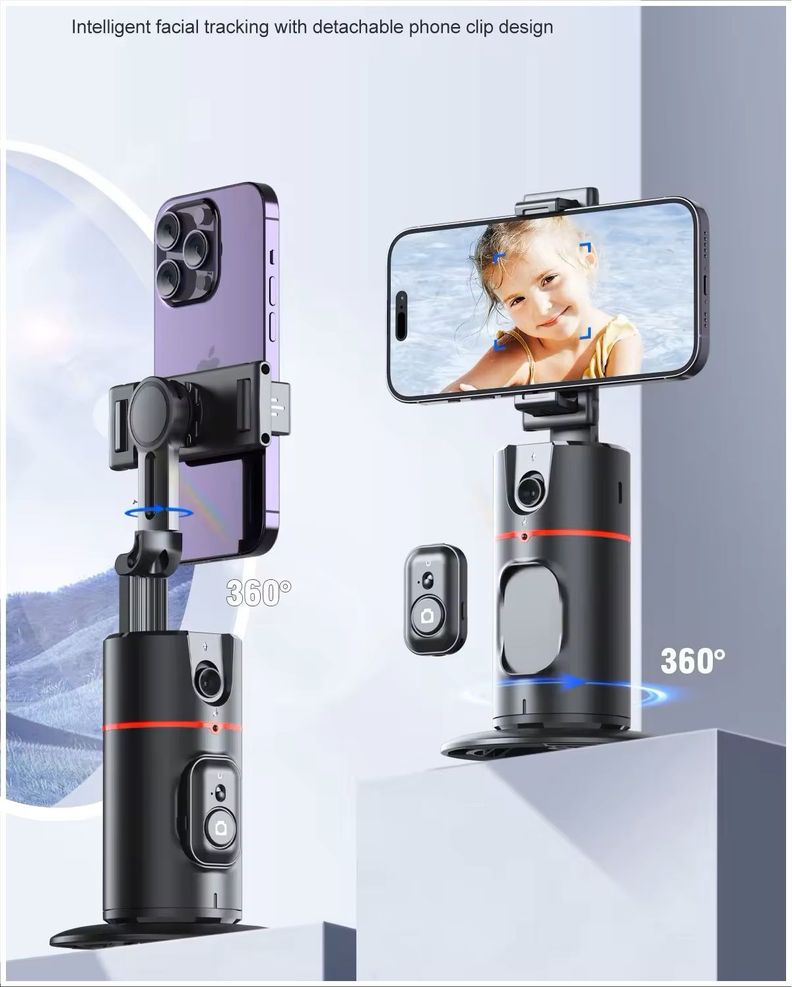 Trípode Seguimiento Facial Automático Control Remoto y Rotación 360°-6