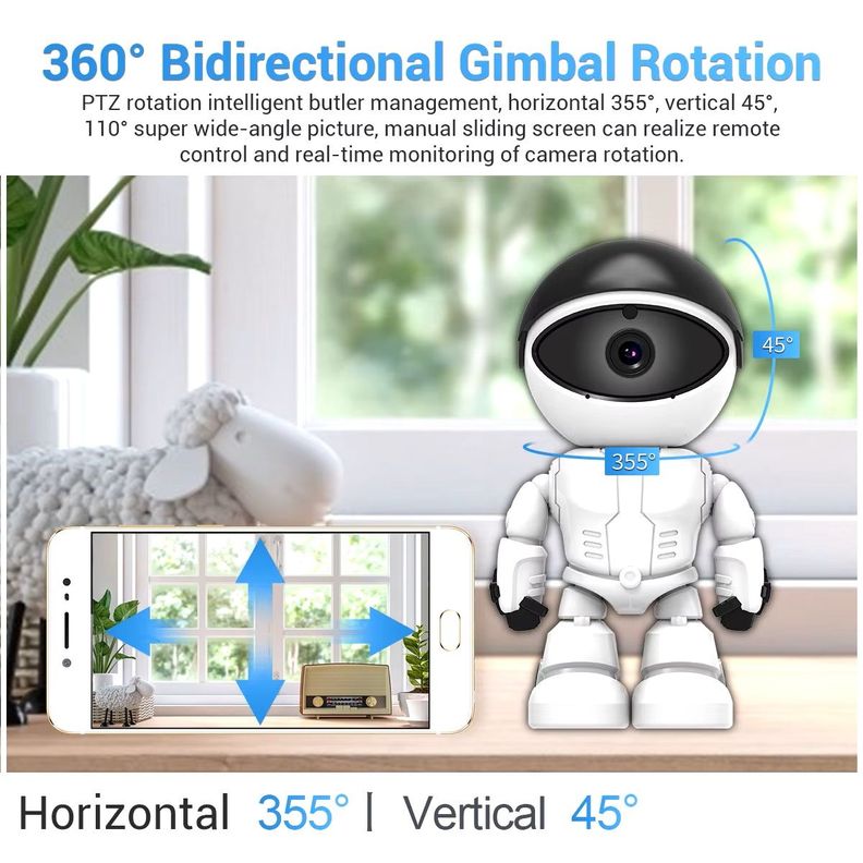 Cámara de Vigilancia Inteligente Robot Detección de Movimiento-5