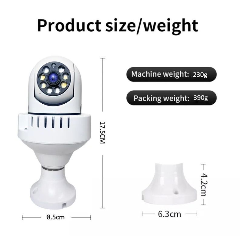 Cámara IP 360° Full HD Detector de Humo Alarma-4