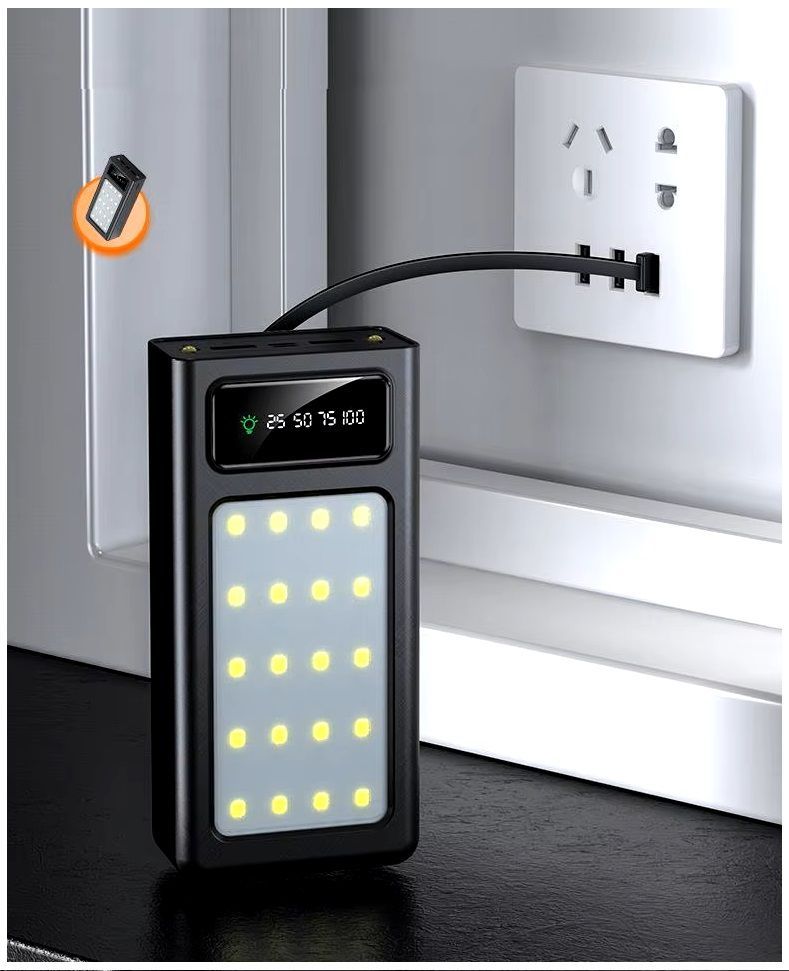 Batería Portátil Power Bank 30000mAh Carga Rápida y Luz de Emergencia-3