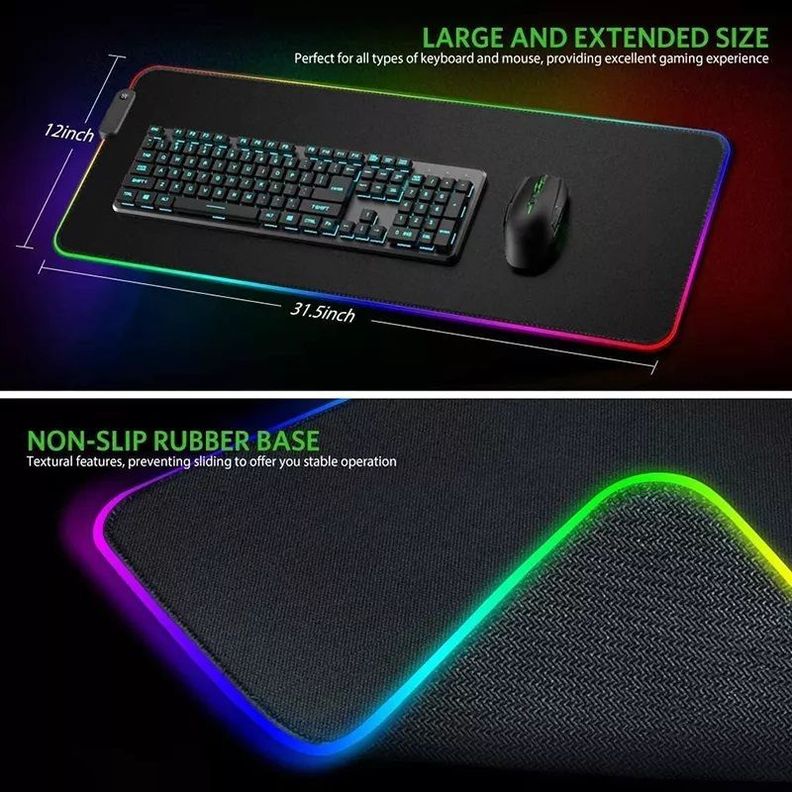 Mousepad Gamer Led RGB USB 80X30cm-3