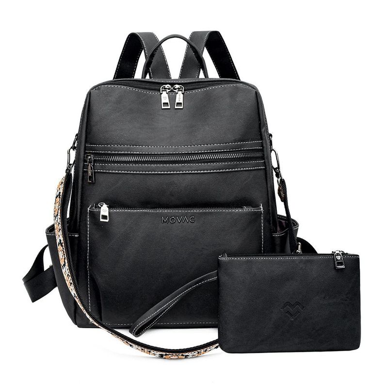 Mochila Cartera MOVAC DuoStyle Cuero Pu con practico Monedero Versatil