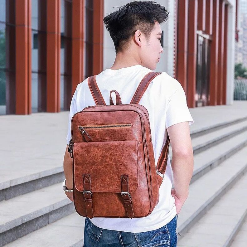 MOVAC Mochila Bolso Elite De Cuero Pu Gran Capacidad Impermeable-3