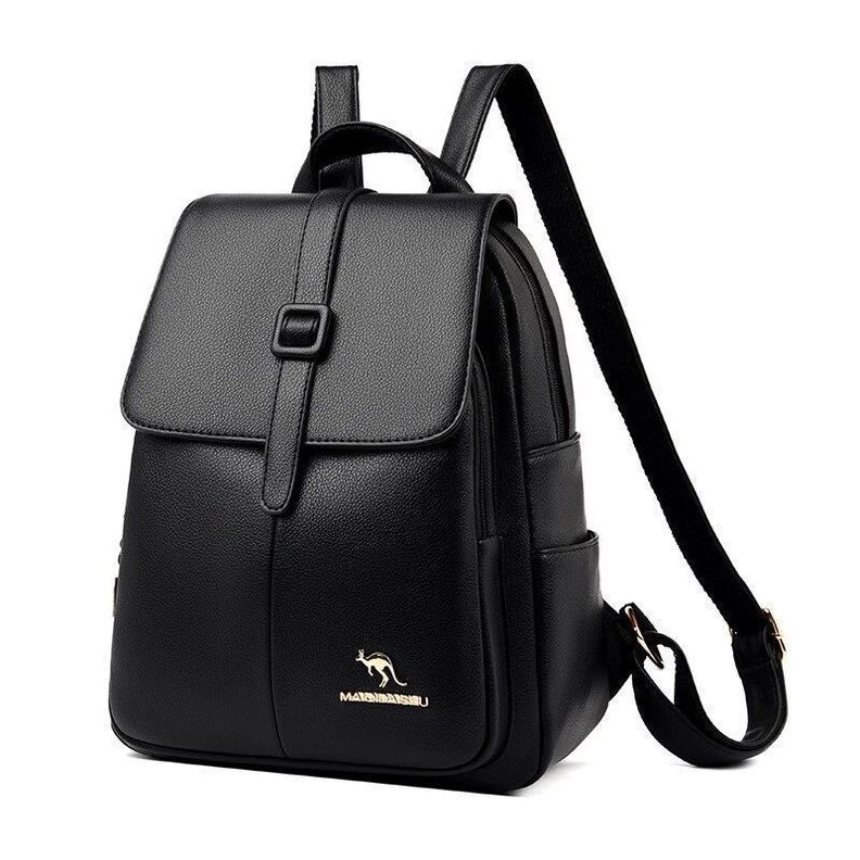Mochila Cuero Pu Ecologico para Mujer Suave Juvenil Impermeable Multiuso-0