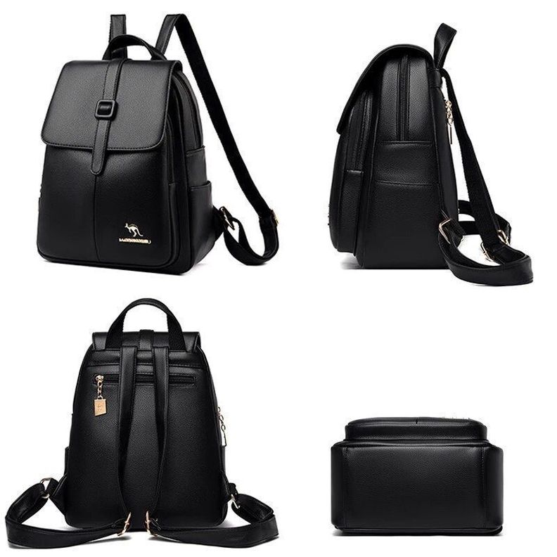 Mochila Cuero Pu Ecologico para Mujer Suave Juvenil Impermeable Multiuso-1
