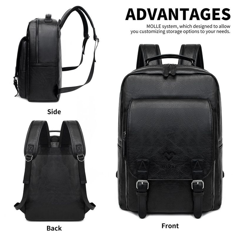 Mochila MOVAC Urban de Cuero Pu Ecologico Elegante Gran Capacidad-4