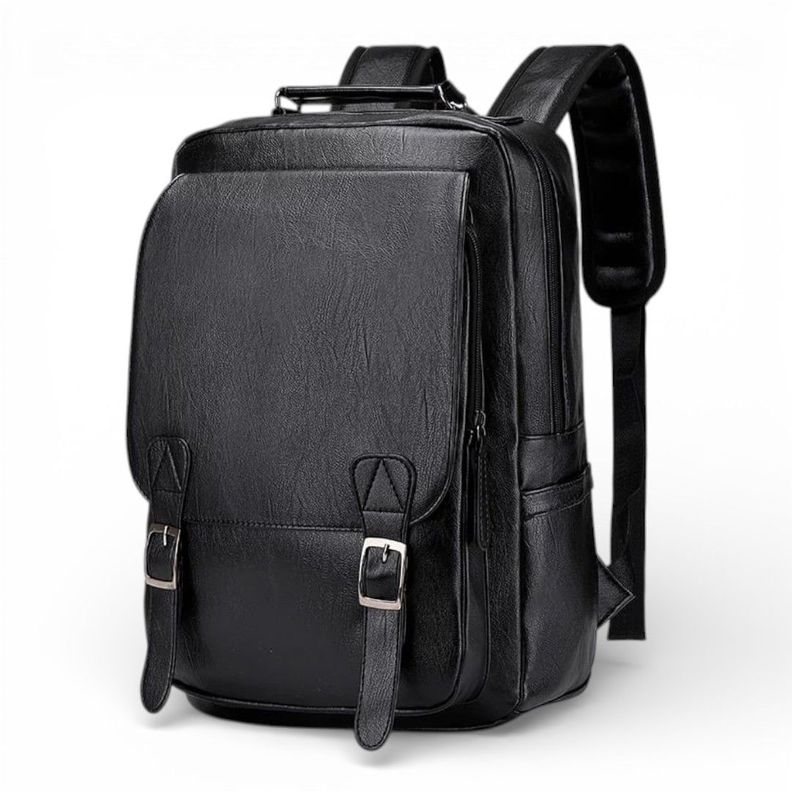 Mochila De Cuero Ecológico Impermeable De Gran Capacidad. a $18.990