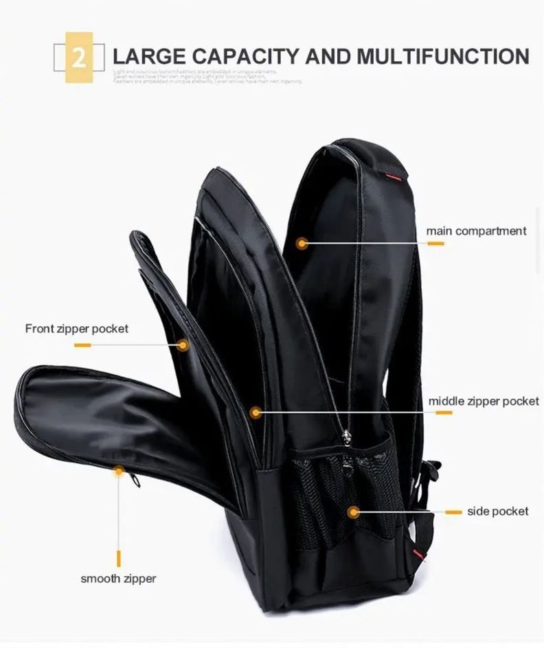Mochila Universitaria Impermeable Gran Capacidad Notebook-3