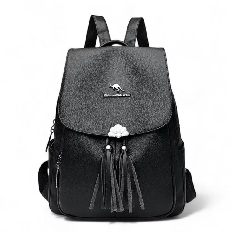 Mochila de Mujer Chic Cuero Pu Suave Juvenil Impermeable Gran Capacidad-0
