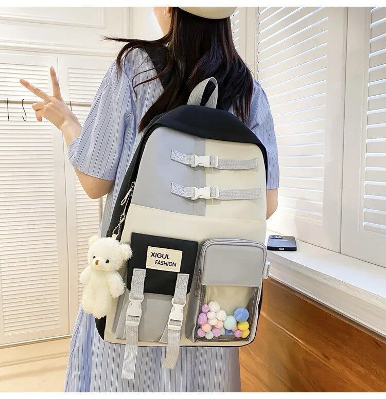Mochila Bolso Escolar Kawaii Estilo Coreano Gran Capacidad -2