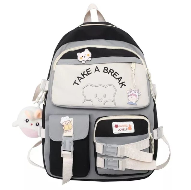 Mochila Bolso Juvenil Escolar Kawaii Ligera Multiuso 15L-0