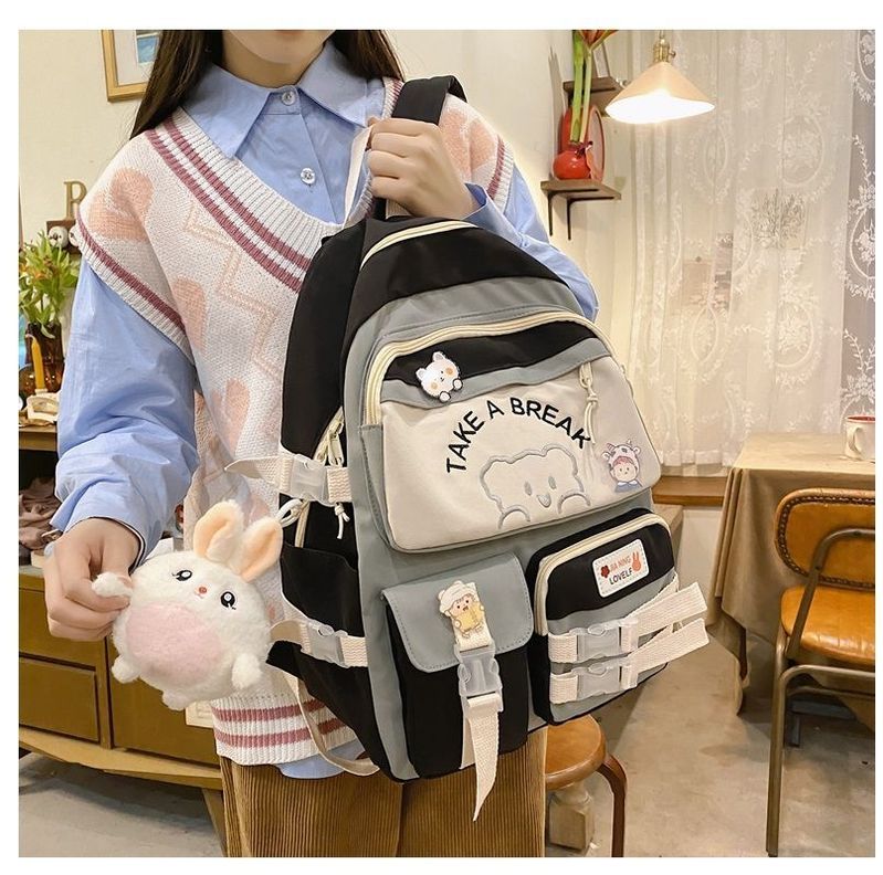 Mochila Bolso Juvenil Escolar Kawaii Ligera Multiuso 15L-1