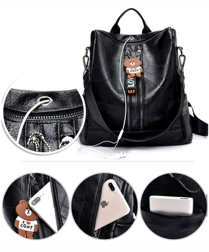 Mochila MOVAC Ultra Elegance Antirrobo para Mujer De Material Cuero PU -1