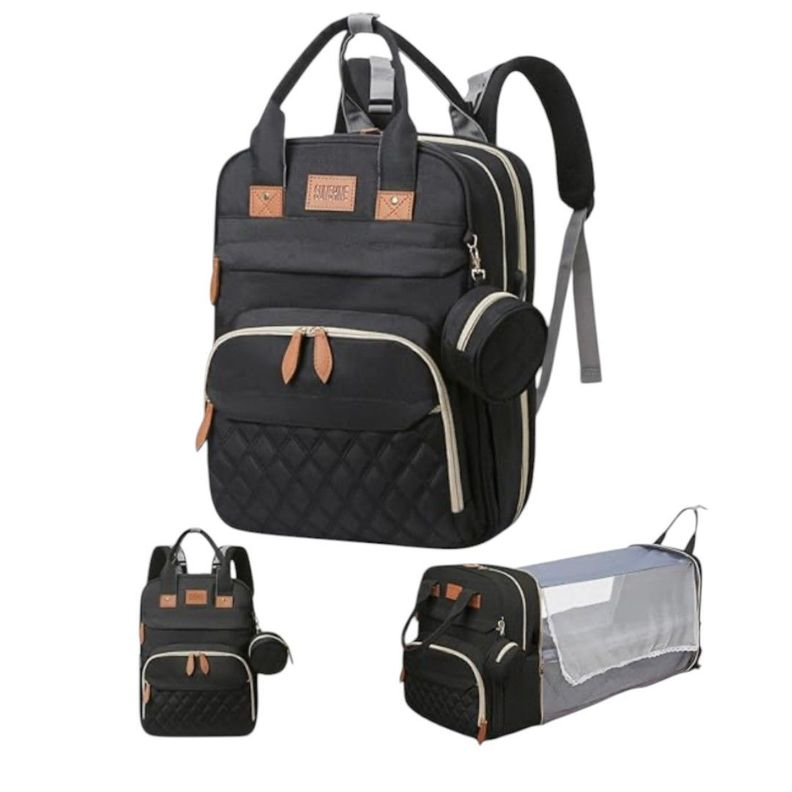 Mochila 3 en 1 Pañalera, Cuna Portátil Para Bebés Mama Moderna-0