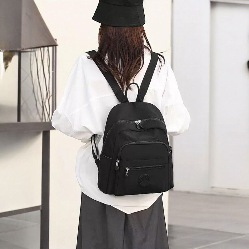 Mochila Urbana Mujer Juvenil De Nylon Impermeable A La Moda-2