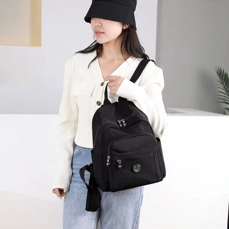 Mochila Urbana Mujer Juvenil De Nylon Impermeable A La Moda-3