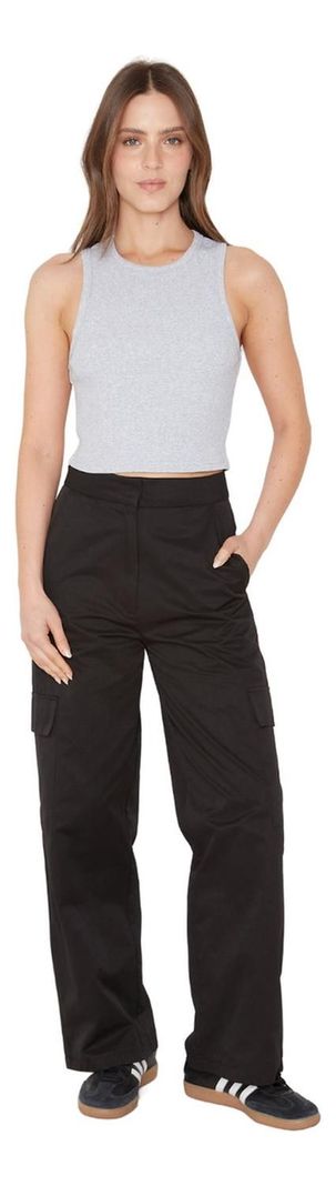 Rib Tank Top Crop Gris Jacinta Tienda-5