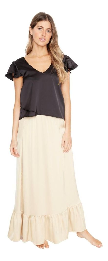 Falda Ana Satin Dorada Jacinta Tienda-4