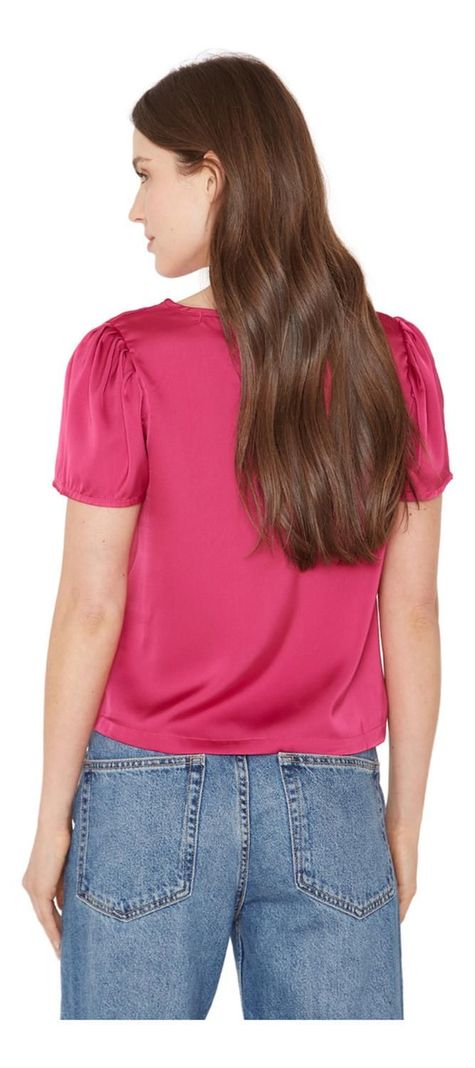 Blusa Olivia Satin Fucsia Jacinta Tienda-2