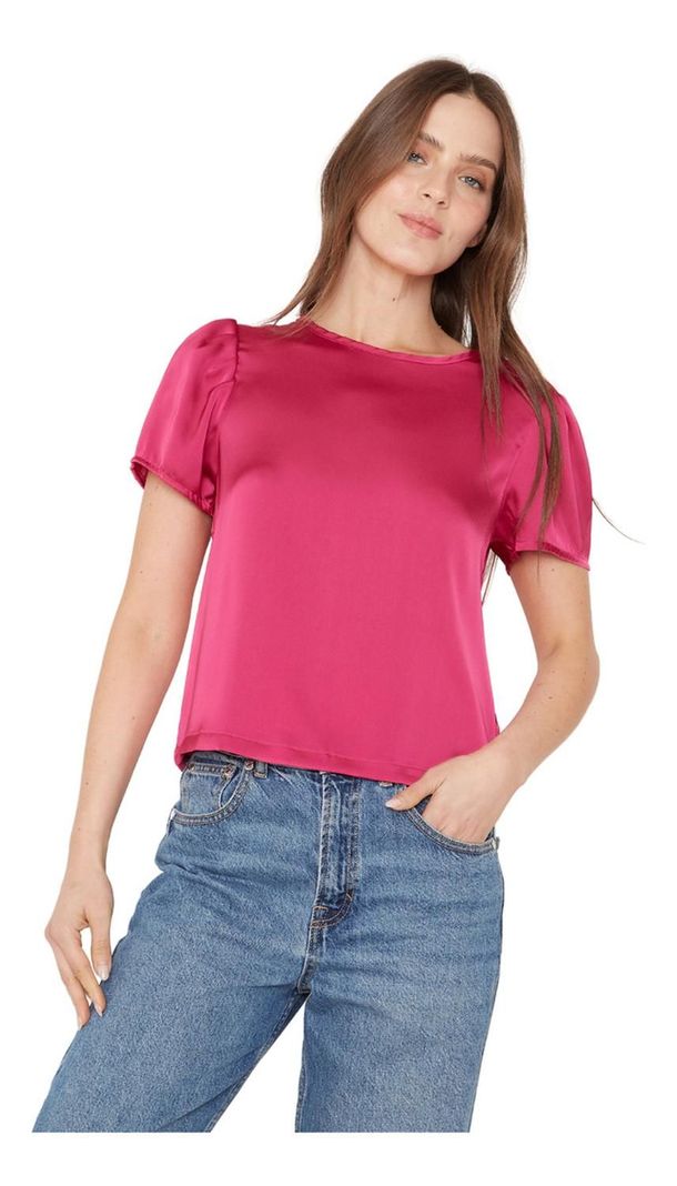 Blusa Olivia Satin Fucsia Jacinta Tienda-4