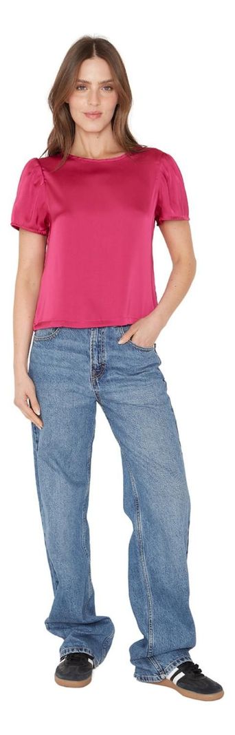 Blusa Olivia Satin Fucsia Jacinta Tienda-5