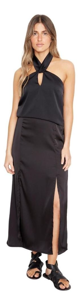 Falda Jane Satin Negra Jacinta Tienda-6