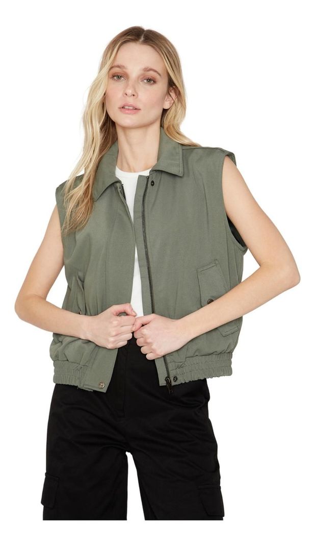 Chaqueta Bomber Sin Mangas Verde Jacinta Tienda-0