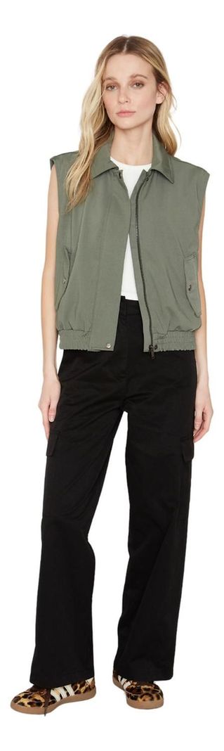 Chaqueta Bomber Sin Mangas Verde Jacinta Tienda-4