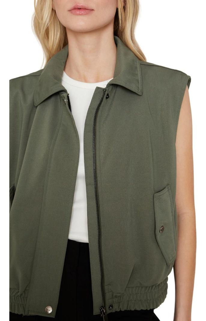 Chaqueta Bomber Sin Mangas Verde Jacinta Tienda-5