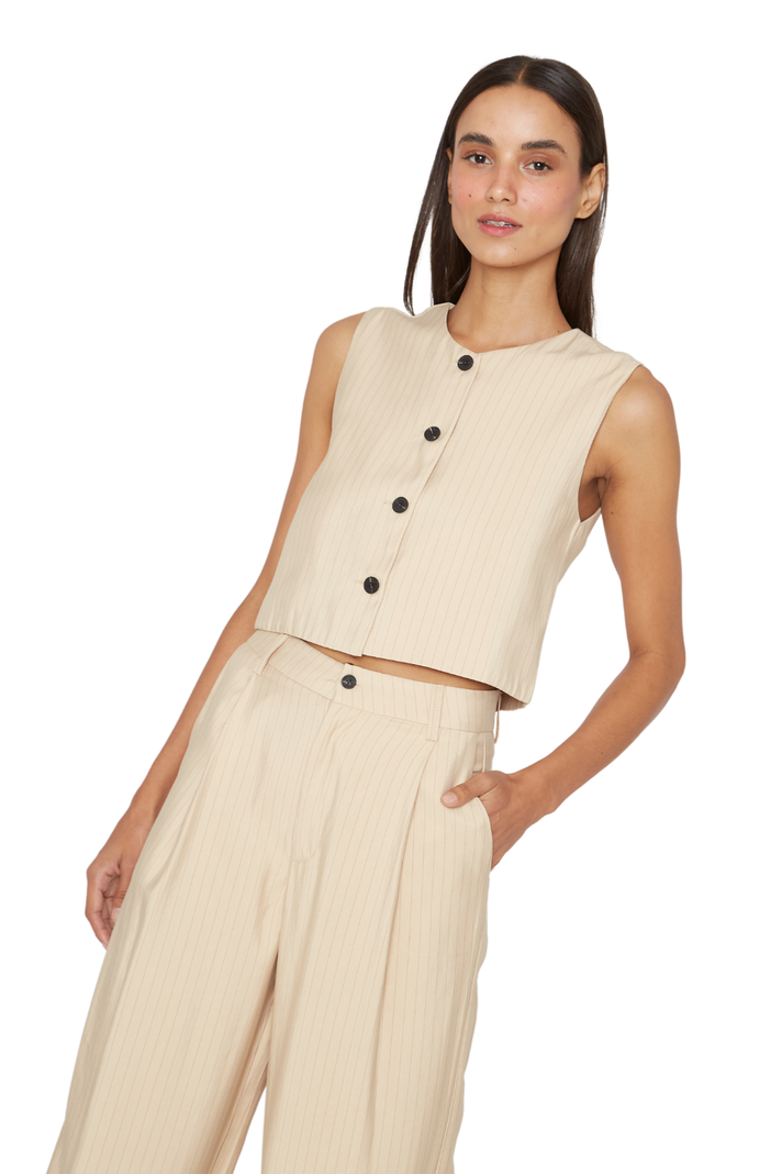 Vest Oxford rayas crudo Jacinta Tienda-0