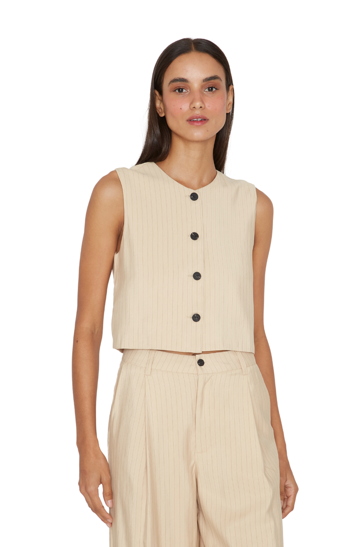 Vest Oxford rayas crudo Jacinta Tienda-1