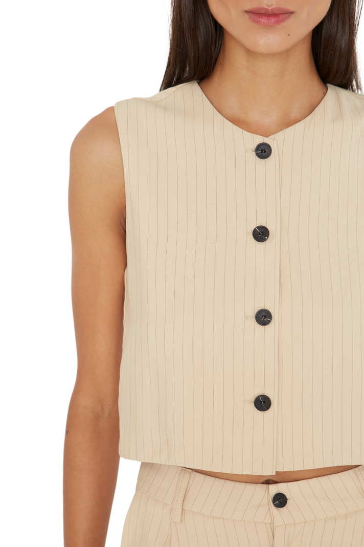 Vest Oxford rayas crudo Jacinta Tienda-5