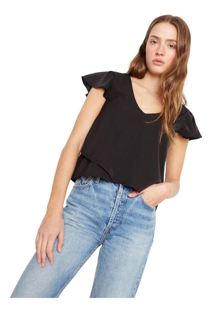 Polera Sara Manga Corta Iii Negra Jacinta Tienda Negro XS
