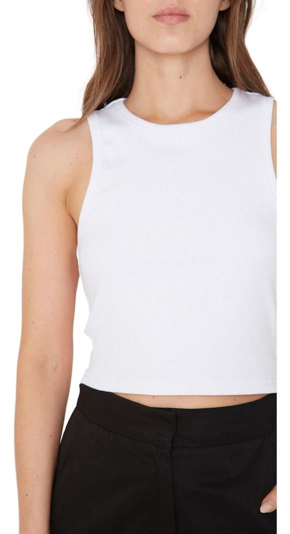 Rib Tank Top Crop Blanco Jacinta Tienda-6