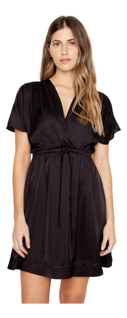 Vestido Luci Satin Negro Jacinta Tienda-0