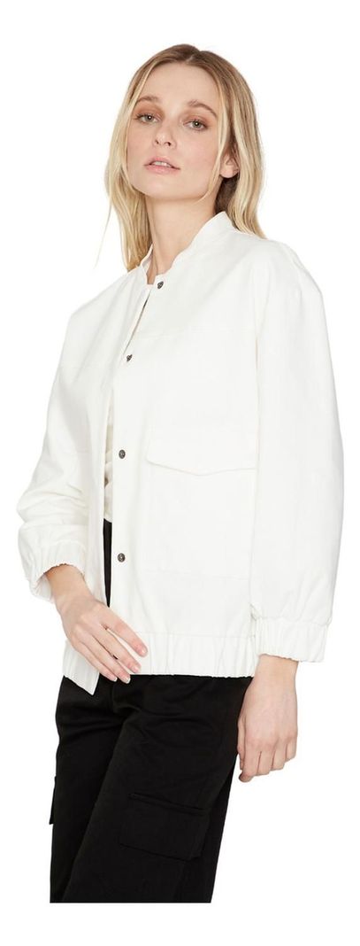 Chaqueta Bomber Manga Larga Blanca Jacinta Tienda-1