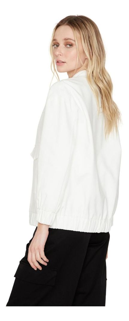 Chaqueta Bomber Manga Larga Blanca Jacinta Tienda-2